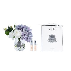 Дифузор Чайна троянда біла та Гортензія синя, Clear Glass with Silver Badge Cote noire TRH05