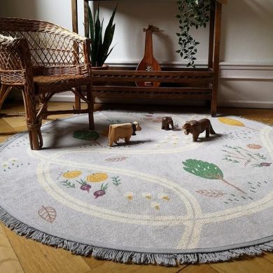 Круглий дитячий килимок Nattiot Little Garden Прогулянка по саду 120х120 см 4650090000