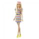 Кукла Barbie Модница с брекетами в полосатом платье HPF73