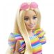 Кукла Barbie Модница с брекетами в полосатом платье HPF73