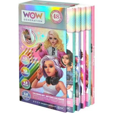 Набір 48 кольорових олівців з блоком для записів Wow Generation WOW00044