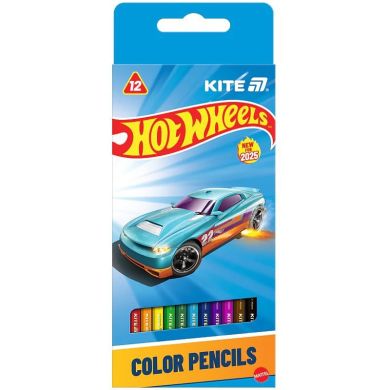 Олівці кольорові тригранні, 12 шт. Hot Wheels HW25-053