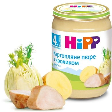 Овоще-мясное пюре HiPP Картофельное пюре с кроликом с 4 месяцев 190 г 6173