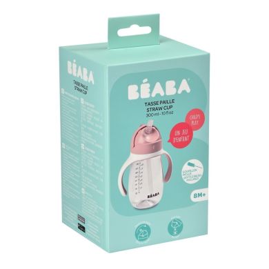 Поїльник з трубочкою Beaba Old Pink 300 мл рожевий 913480, Рожевий