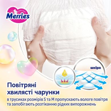 Трусики-подгузники детские размер M 6-11 кг/62 шт (UJ) Merries 4901301442949, М