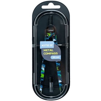 Циркуль металевий з принтом + грифель у футлярі, 165 мм K24-415-2