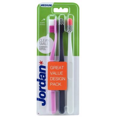 Зубна щітка Clean Smile (середня) 3шт Jordan 56106310