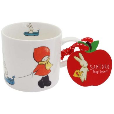 Чашка Santoro Poppi Loves Один за одним 755PL01, Білий