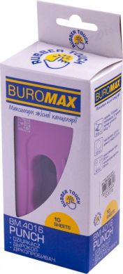 Дырокол пластиковый Buromax Rubber Touch 10 листов Фиолетовый BM.4016-07
