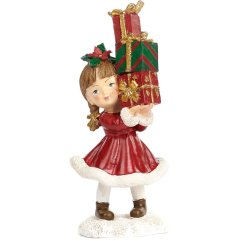 Іграшка новорічна Goodwill Дівчинка з подарунком XMAS 15 см MC 38097