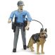 Игрушечная фигурка Полицейский с собакой Bruder 62150