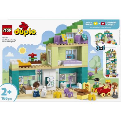 Конструктор LEGO DUPLO Town 3-в-1 Сучасний родинний будинок із фігурками 10470