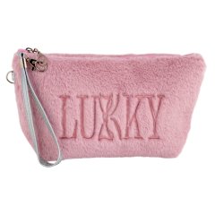 Косметичка сиреневая плюшевая с логотипом Lukky T21390