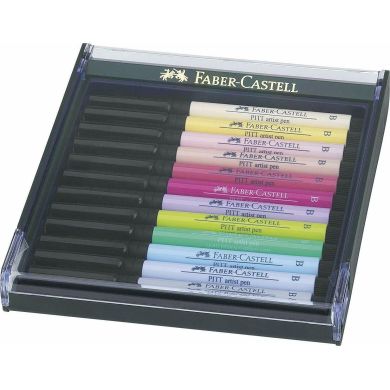 Набор капиллярных ручек-кисточек Faber Castell PITT ARTIST PEN BRUSH PASTEL 12 цветов 25598