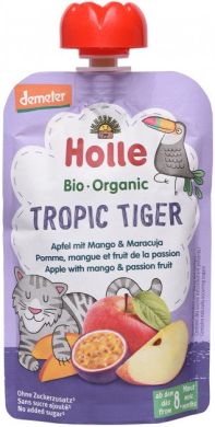Пюре Holle органическое «Tropic Tiger» с яблоком, манго и маракуя с 8 месяцев 100 г, 45297 7640161877399