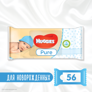 Серветки вологі Huggies Pure 56 шт 61266399 5029053550039