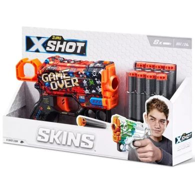 Швидкострільний бластер X-SHOT Skins Menace Game Over (8 патронів), 36515B