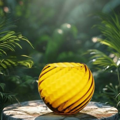 Ваза для квітів Egg Marika бурштинова, діаметр 15 см, 1800 мл KLIMCHI 8215/23-85/21