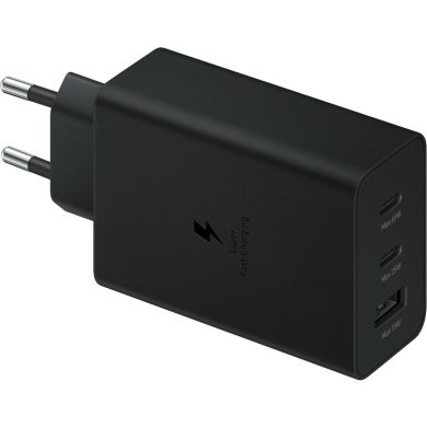 Зарядний пристрій мережевий Samsung 65Вт 2xUSB-С PD PPS/USB-A, чорний EP-T6530NBEGEU