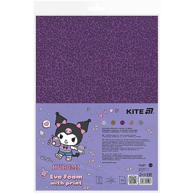 Фоаміран з принтом (5 аркушів/5 кольорів), А4 Hello Kitty HK24-434