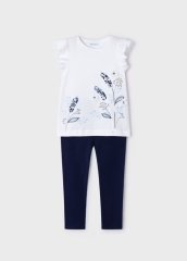 Комплект одежды для девочки леггинсы, футболка без рукава 6H, р.92 Синий Mayoral 3707