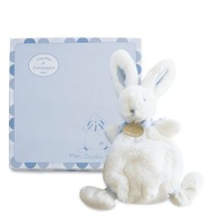 Комфортер-мягкая игрушка Зайка голубой коллекция Lapin Bonbon, 26см DouDou, 26C2121