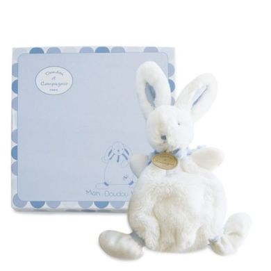 Комфортер-мягкая игрушка Зайка голубой коллекция Lapin Bonbon, 26см DouDou, 26C2121