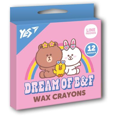 Набір воскових олівців YES 12 шт. Line Friends 590141