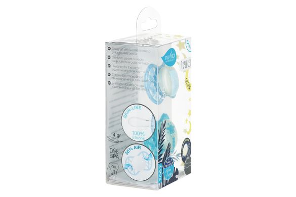Пустушка Nuvita Air55 Explorer симетрична 0m+ 2 шт, світиться у темряві (ведмідь, жираф) NV7067GM, Бірюзовий