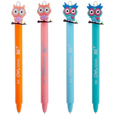 Ручка масляная Cute owl автоматическая, 0,7 мм, синяя YES 412007