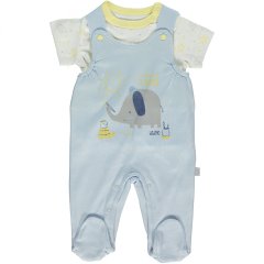 Комбінезон закрита ніжка короткий рукав 3-6м/68см блакитний Bebetto K 2424