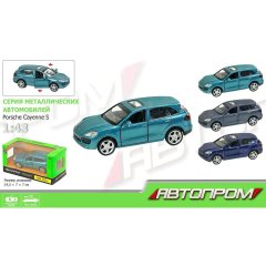 Іграшкова машинка металева Porsche 1:43 Автопром, 3 кольори, відкр. двері 4303
