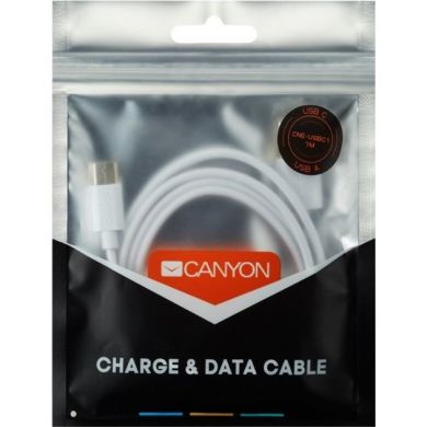 Кабель Canyon Type C USB 1 м, white (Standard cable) CNE-USBC1W