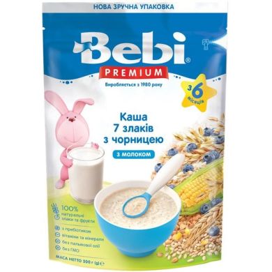 Каша молочна Bebi 7 злаків з чорницями з 6 місяців 200 г 8606019654382