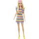 Кукла Barbie Модница с брекетами в полосатом платье HJR96