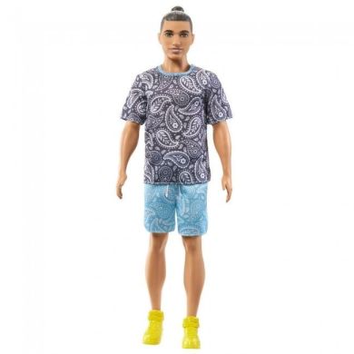 Лялька Кен Модник в футболці з візерунком пейслі Barbie HPF80