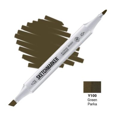 Маркер спиртовой двухсторонний Sketchmarker Green Parka Зеленая Парка SM-Y100