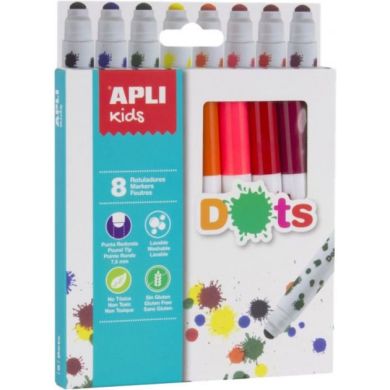 Набор маркеров Apli Kids Dots 8 цветов 16805
