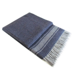 Плед кашеміровий Safalano Wool Mix SoundSleep синій із смужкою 19І1-1/1 237.239 653590751083, 140 x 200