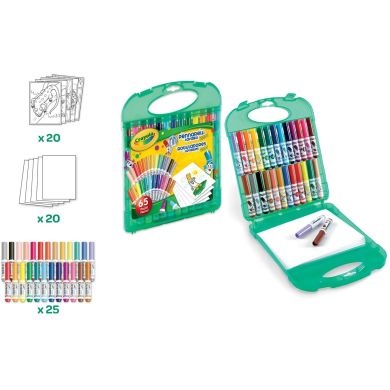 Портативный набор для рисования в кейсе с мини-фломастерами (washable) и бумагой Crayola 04-5227