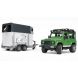 Внедорожник игрушечный Bruder Джип Land Rover Defender с прицепом и лошадкой зеленый 02592