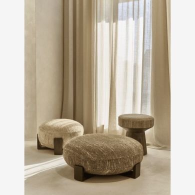 Пуф мангове дерево / вовна 80&times;30 см, коричневий MILENA POMAX 41316-BRO-15