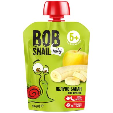 Пюре фруктовое Яблоко-банан для детей 90 гр Bob Snail 4820219343028