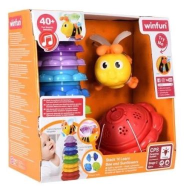 Розвиваюча пірамідка Бджілка (10 деталей, музика, світло, звук) WinFun 0650-NL