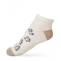Шкарпетки дитячі сліди V&T 024-1231 Міні-котики 18-20, Молочний меланж 4823103434215