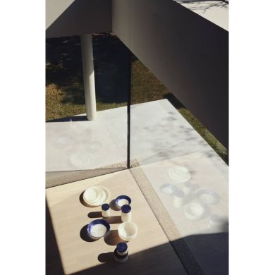 Декоративная коробка с крышкой &Oslash;15x9,5 см KELIMUTU белый + синий Light&Living 5718173