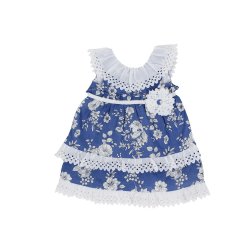 Платье детское Dr. Kid 12M синее с цветочным принтом DK349/PV20