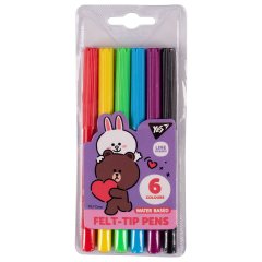 Фломастеры Yes 6 цветов Line Friends 650541