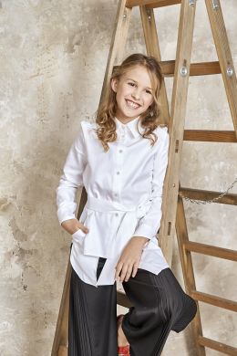 Коттоновая блуза детская «Молли» белая 140 Ш-532022