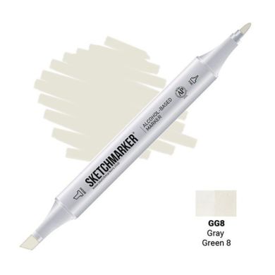 Маркер Sketchmarker 2 пера: тонкое и долото Gray Green 8 SM-GG08